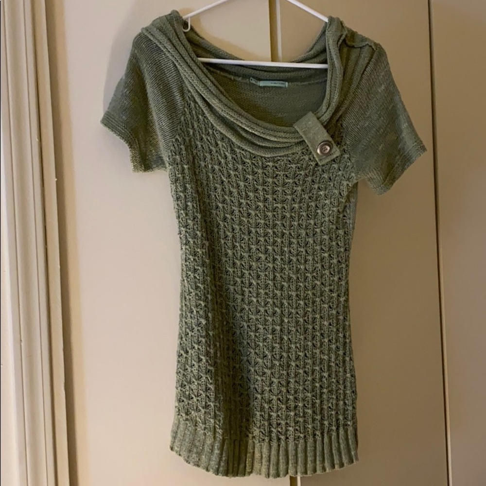 Green knit short sleeved sweater from Maurices.